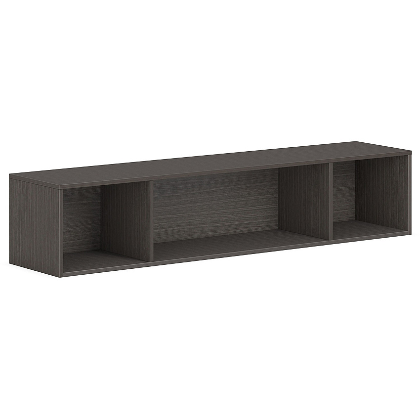 HON Mod Wall Mounted Storage | Open | 66"W | Slate Teak Finish 39.8" Height x 66" Width x 14" Depth - Finish: Slate Teak (PLWMH66LS1)