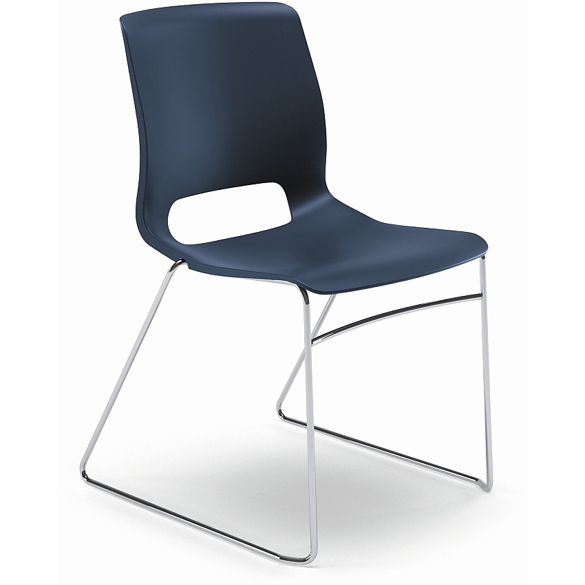 HON Motivate Chair Plastic Seat Material - Plastic Back Material - Chrome Frame Color - Steel, Reinforced Resin Frame Material - Plastic - 4 / Carton (MS101RE)
