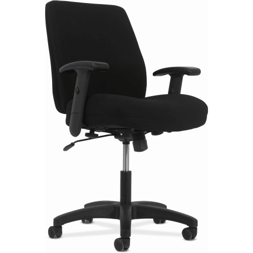 HON Network Mid-Back Task Chair, Supports up to 250 lbs., Black Seat/Black Back, Black Base (VL282Z1VA10T)