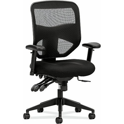 HON Prominent Task Chair Black Seat Color - Mesh, Polyester Seat Material - Black Back Color - Mesh Back Material - Black Frame Color - High Back - 5-star Base - Black - 1 Each (VL532MM10)