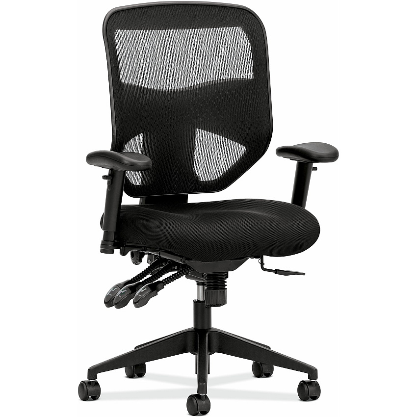 HON Prominent Task Chair Black Seat Color - Mesh, Polyester Seat Material - Black Back Color - Mesh Back Material - Black Frame Color - High Back - 5-star Base - Black - 1 Each (VL532MM10)