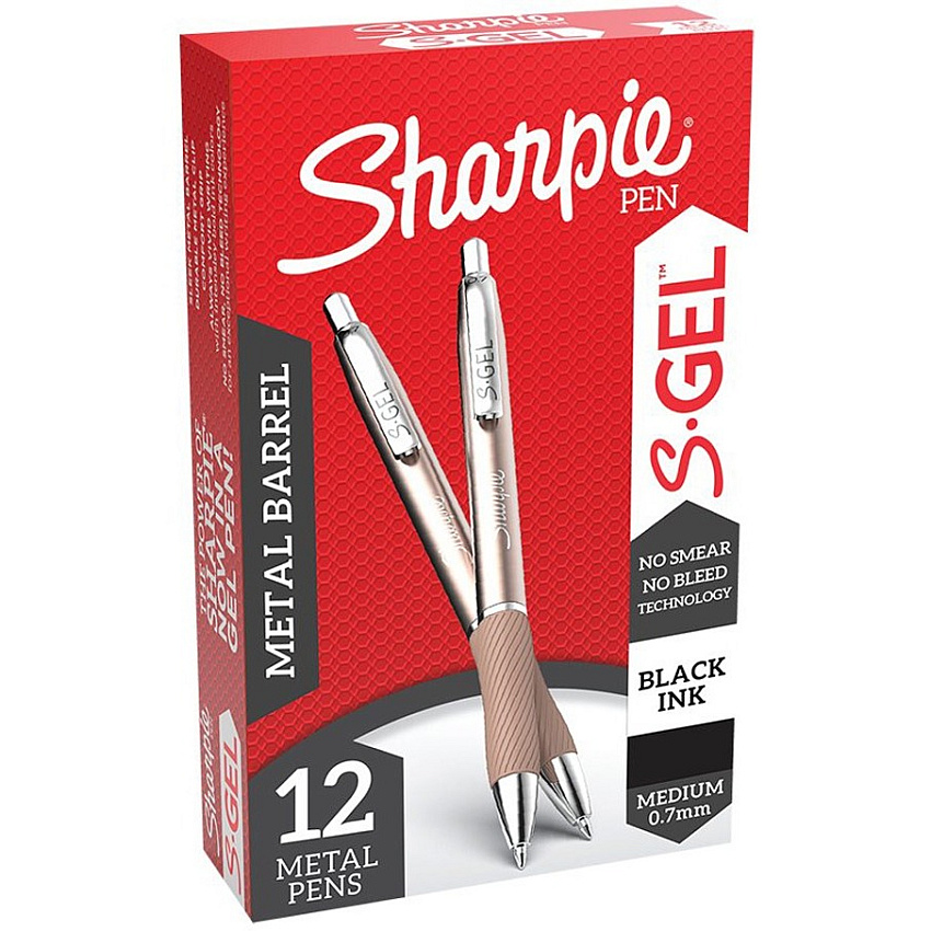Sanford S-Gel Pen 0.7 mm Pen Point - Black Ink - Rose Gold Barrel - 1 Dozen (2147526)