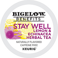 Bigelow&reg; Stay Well Lemon & Echinacea Herbal Tea K-Cup Herbal Tea - 22 K-Cup - 22 / Pack (2025)