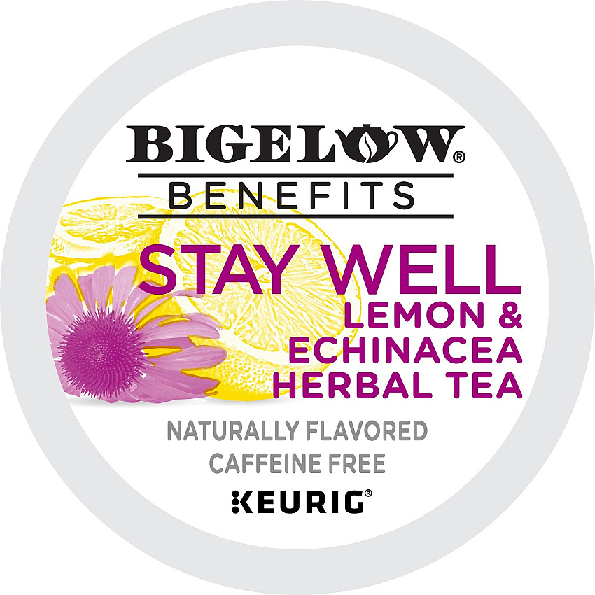 Bigelow&reg; Stay Well Lemon & Echinacea Herbal Tea K-Cup Herbal Tea - 22 K-Cup - 22 / Pack (2025)