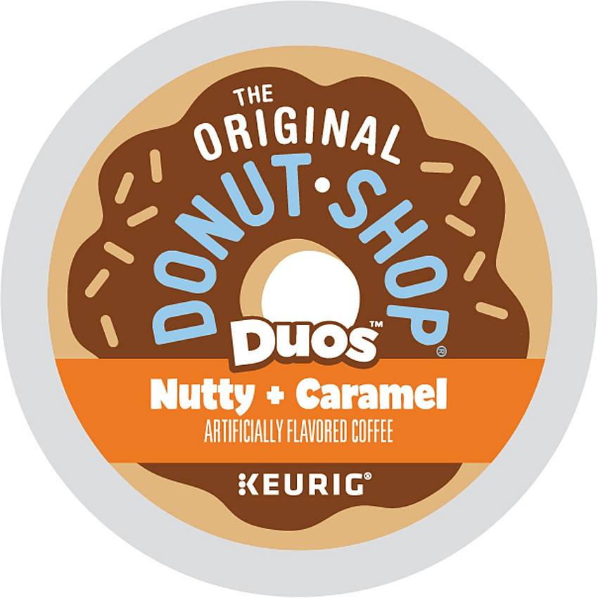 The Original Donut Shop&reg; K-Cup Duos Nutty + Caramel Coffee Compatible with Keurig Brewer - Medium - K-Cup - Nutty + Caramel - 24 / Box (7476)