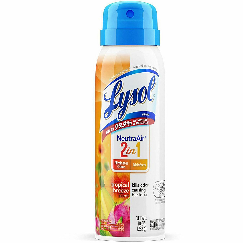 Lysol&reg; Neutra Air 2-in-1 Spray, 10 oz, Tropical Breeze Scent, 1/Each 10 oz (0.62 lb) - Tropical Breeze Scent - 1 Each - Deodorize (98289)