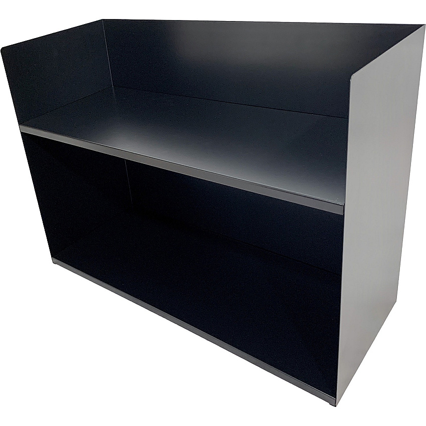 Huron 2-tier Book Rack 2 Compartment(s) - 2 Tier(s) - Horizontal - 20" Height x 29" Width x 10.25" Depth - Durable - Black - Steel - 1 Each (HASZ0177)