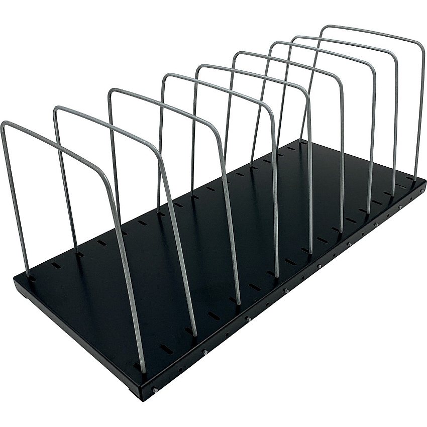 Huron Metal Wire Vertical Slots Organizer/Sorter 8 Compartment(s) - Vertical - 7.50" Height x 18.25" Width x 8" Depth - Black - 1 Each (HASZ0158)