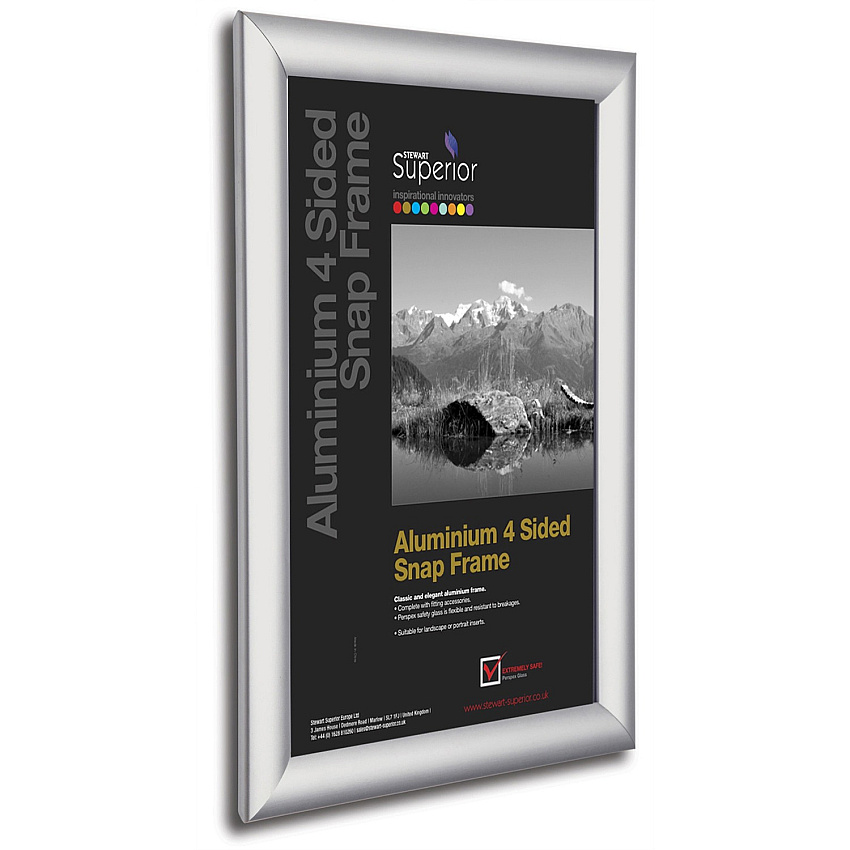 Seco Sign Holder 11" Width x 14" Height - Rectangular Shape - Silver - 1 Each (SN1114SV)