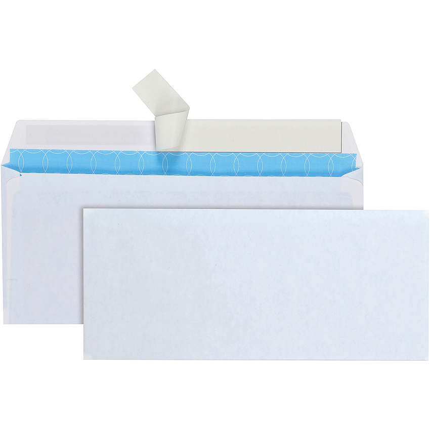 Quality Park No. 10 Treated Security Envelopes with Redi-Strip&reg; Self-Sealing Closure Business - #10 - 4 1/8" Width x 9 1/2" Length - 24 lb - Peel & Seal - White - 500 / Box (90019R)