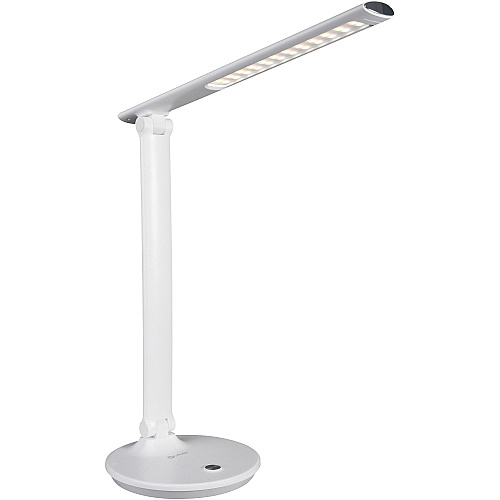 OttLite Emerge Led Lamp 23" Height x 6.8" Width - LED Bulb - Faux Leather - USB Charging, ClearSun LED, Dimmable, Touch-activated, Energy Saving, Adjustable Height - 440 lm Lumens - Chrome, Plastic - Desk Mountable, Table Top - White - for D (CS59009SHPR)