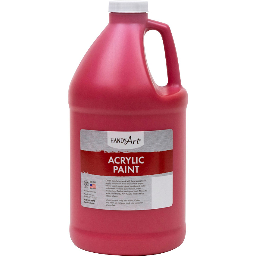 Handy Art Acrylic Paint Brite Red - 2 quart - Washable - 1 Each (102040)