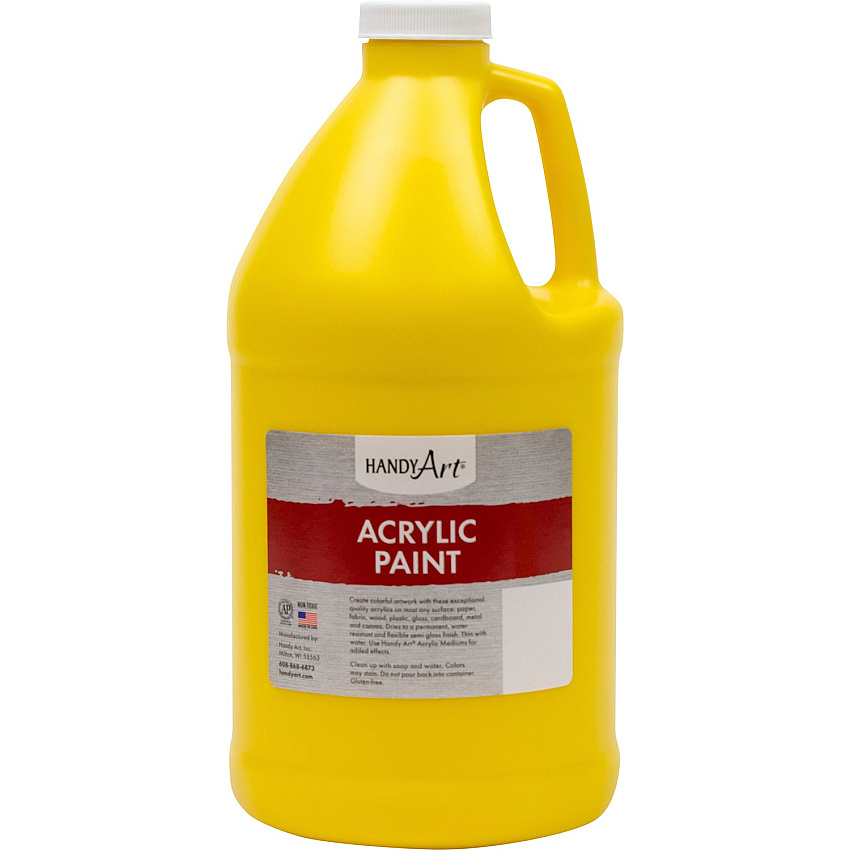 Handy Art Acrylic Paint Chrome Yellow - 2 quart - Washable - 1 Each (102010)