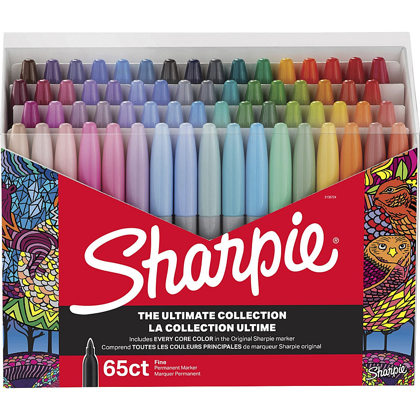 Sharpie Ultimates Permanent Marker Fine Marker Point - Multicolor - 65 / Box (2136724)