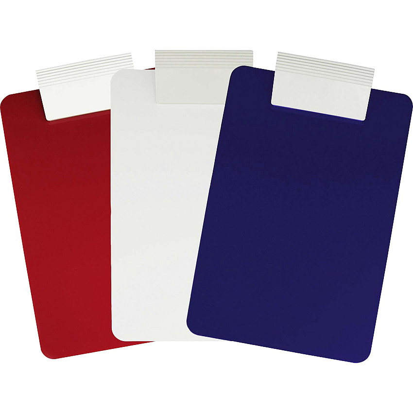Saunders Antimicrobial Clipboard 8 1/2" x 11" Sheet Size - Red, Blue - 3 / Pack (21612)