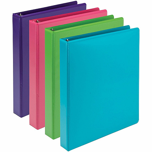 Samsill Earthchoice Durable View Binder 1" Binder Capacity - Letter - 8 1/2" x 11" Sheet Size - 200 Sheet Capacity - 3 Ring(s) - Fastener(s): Round Ring - Pocket(s): 2, Internal - Chipboard - Assorted - Recycled - Bio-based, Durable, Clear Overl (MS48639)