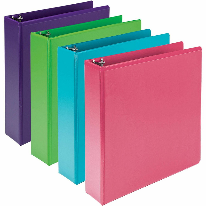 Samsill Earthchoice Durable View Binder 2" Binder Capacity - Letter - 8 1/2" x 11" Sheet Size - 425 Sheet Capacity - 3 Ring(s) - Fastener(s): Round Ring - Pocket(s): 2, Internal - Chipboard - Assorted - Recycled - Bio-based, Durable, Clear Overl (MS48669)
