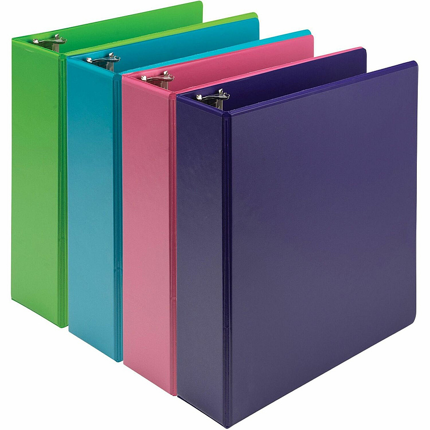 Samsill Earthchoice Durable View Binder 3" Binder Capacity - Letter - 8 1/2" x 11" Sheet Size - 550 Sheet Capacity - 3 Ring(s) - Fastener(s): Round Ring - Pocket(s): 2, Internal - Chipboard - Assorted - Recycled - Bio-based, Durable, Clear Overl (MS48689)
