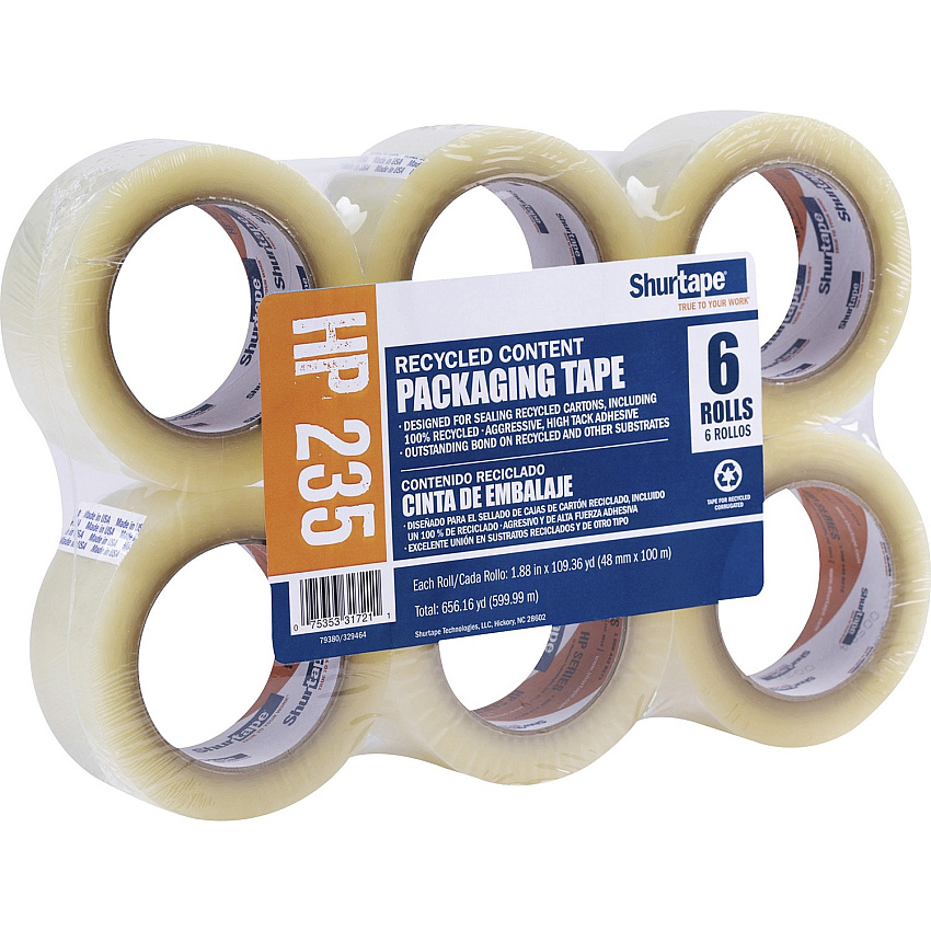 Duck HP 235 Hot Melt Packaging Tape 109.36 yd Length x 1.89" Width - Clear - 6 / Pack (242763)