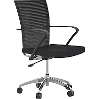 Safco Training Height-Adjustable Task Chair Fabric, Wood Seat Material - Steel Frame Material - High Back - 5-star Base - Black - Armrest - 1 Each (TSH3BB)