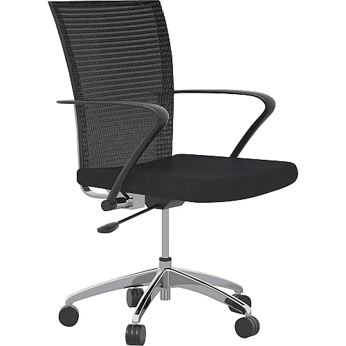 Safco Training Height-Adjustable Task Chair Fabric, Wood Seat Material - Steel Frame Material - High Back - 5-star Base - Black - Armrest - 1 Each (TSH3BB)
