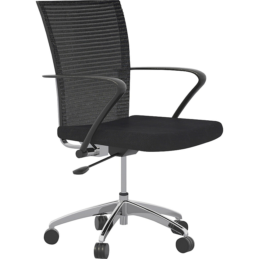 Safco Training Height-Adjustable Task Chair Fabric, Wood Seat Material - Steel Frame Material - High Back - 5-star Base - Black - Armrest - 1 Each (TSH3BB)