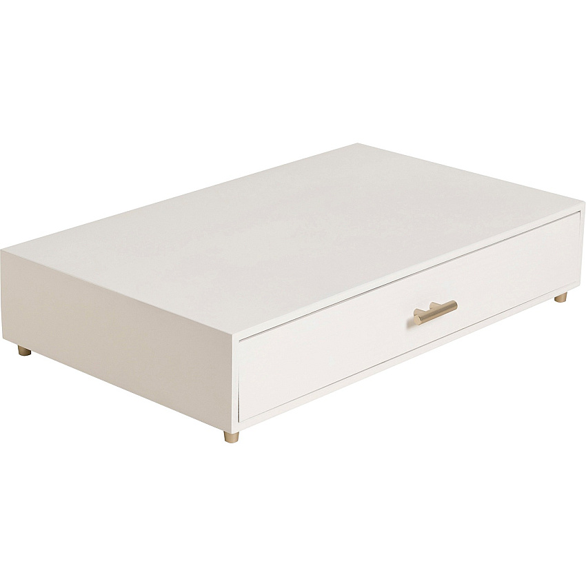 U Brands Juliet Collection Monitor Stand 20 lb Load Capacity - 16.50" Height x 10.30" Width x 3.50" Depth - Desktop, Table - Pine Wood, Brass - White (3460U0206)