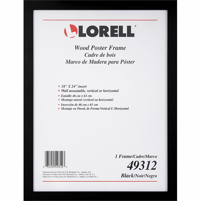 Lorell Wide Frame 18" Frame Size - Rectangle - Horizontal, Vertical - Black - 1 Each (LLR49312)