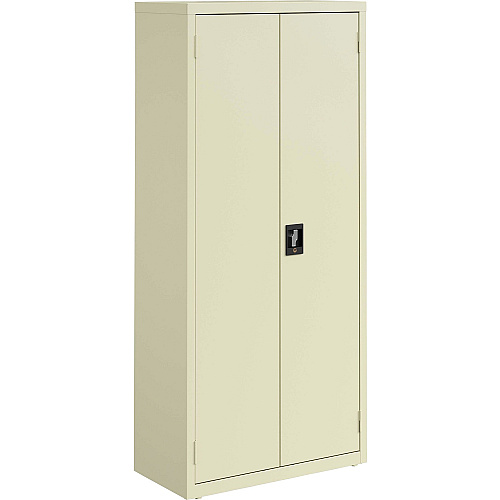 Lorell Fortress Series Slimline Storage Cabinet 30" Width x 15" Depth x 66" Height - 4 x Shelf(ves) - 720 lb Load Capacity - Durable, Welded, Nonporous Surface, Recessed Handle, Removable Lock, Locking System - Putty - Baked Enamel - Steel - (LLR69830PTY)