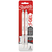 Sharpie S-Gel Pen 0.7 mm Medium Pen Point - Retractable - Black Ink - White Barrel - 2 / Pack (2144799)