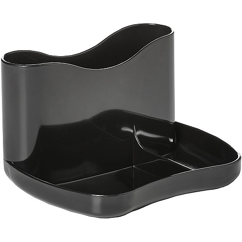 Deflecto AntiMicrobial Desk Caddy 4 Compartment(s) - 3.7" Height x 6" Width x 4.7" Depth - Desktop - Antimicrobial, Mildew Resistant - Black - Polystyrene - 1 Each (63910)