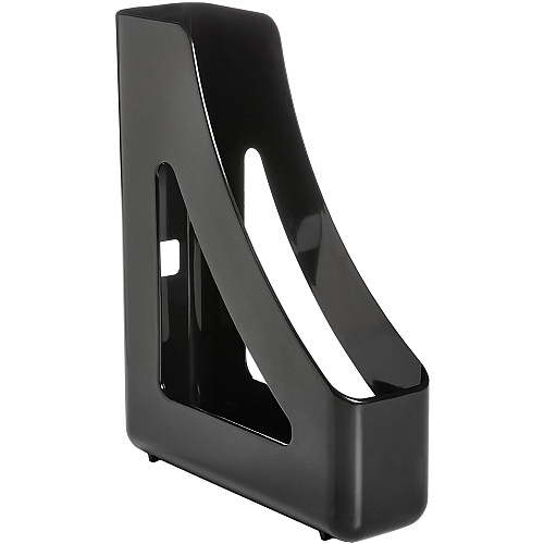 Deflecto AntiMicrobial Magazine File Black - Polystyrene - 1 Each (63909)