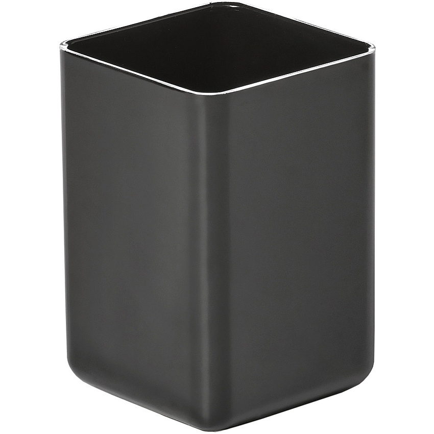 Deflecto Antimicrobial Pencil Cup Black 3.6" Height x 2.1" Width x 2.1" Depth - Polystyrene - Black - 1 Each (63908)