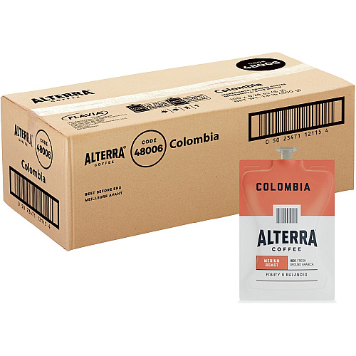 Alterra Freshpack Colombia Coffee Compatible with Flavia Aroma, Flavia Barista, FLAVIA Creation 600, Flavia Creation 500, Flavia Creation 200, Flavia Creation 150, Flavia Creation 300 - Medium - Freshpack - 100 / Carton (48006)