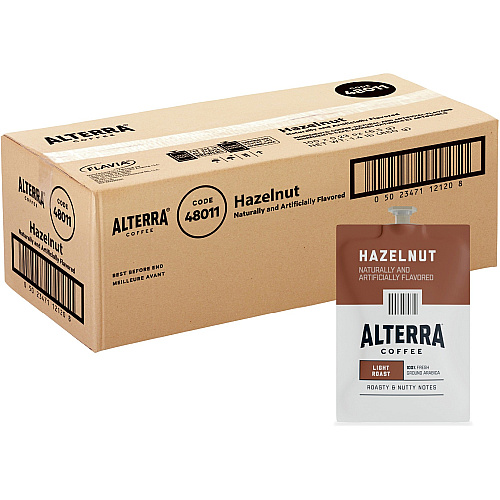 Alterra Freshpack Hazelnut Coffee Compatible with Flavia Aroma, Flavia Barista, FLAVIA Creation 600, Flavia Creation 500, Flavia Creation 200, Flavia Creation 150, Flavia Creation 300 - Medium - Freshpack - 100 / Carton (48011)