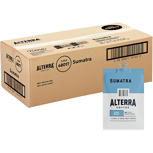 Alterra Freshpack Sumatra Coffee Compatible with Flavia Aroma, Flavia Barista, FLAVIA Creation 600, Flavia Creation 500, Flavia Creation 200, Flavia Creation 150, Flavia Creation 300 - Dark - Freshpack - Sumatra - 100 / Carton (48017)