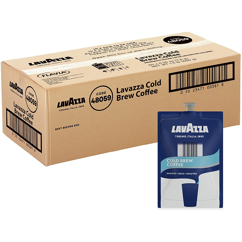 Lavazza Freshpack Cold Brew Coffee Compatible with Flavia Creation 300 with Chill Refresh Module, Flavia Creation 600 with Chill Module - Freshpack - Cocoa - 80 / Carton (48059)