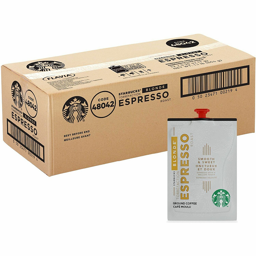 Starbucks Freshpack Blonde Espresso Roast Coffee Compatible with Flavia Barista - Blonde - Freshpack - Espresso - 72 / Carton (48042)