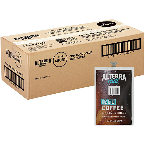Alterra Freshpack Cinnamon Dolce Iced Coffee Compatible with Flavia Creation 300 with Chill Refresh Module, Flavia Creation 600 with Chill Module - Dark - Freshpack - 90 / Carton (48061)