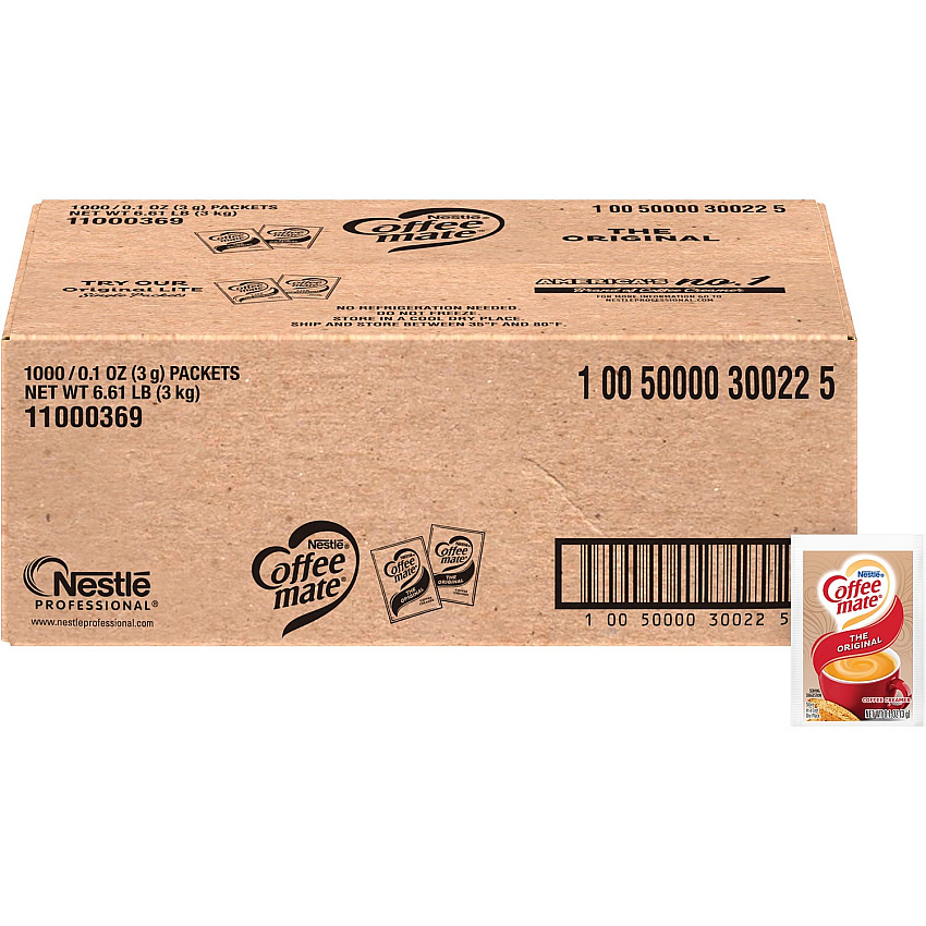 Coffee-mate Coffee mate Original Powdered Creamer Packets 0.01 lb (0.11 oz) - 1 Serving - 1000 / Carton (30022)