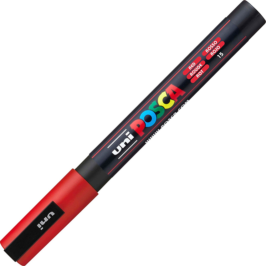 uni-ball uni&reg; Posca PC-3M Paint Markers Fine Marker Point - Red Water Based, Pigment-based Ink - 6 / Pack (PC3MRED)