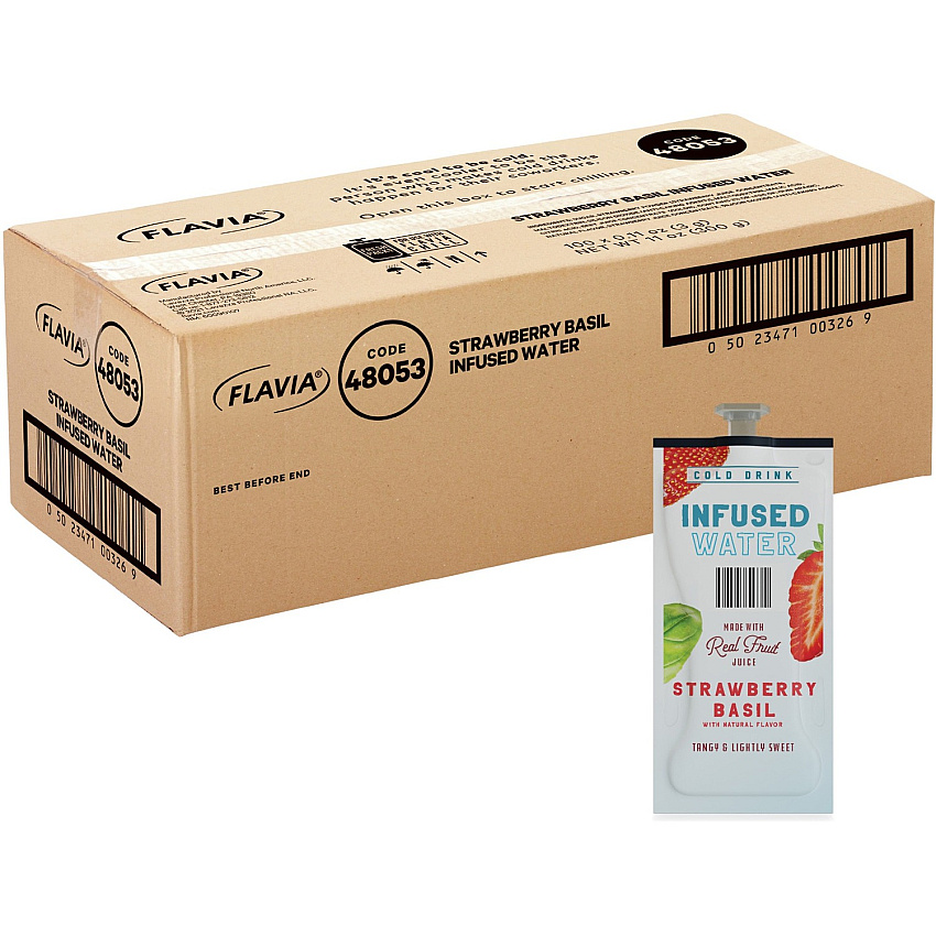 Flavia Strawberry Basil Infused Water Freshpack Strawberry Basil - 100 / Carton (48053)