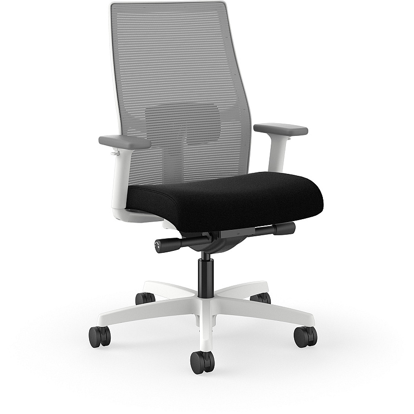 HON Ignition Mid-back Task Chair Black Seat Color - Fog Back Color - Mesh Back Material - Designer White Frame Color - Mid Back - 1 Each (I2Y2AHFC10DW)