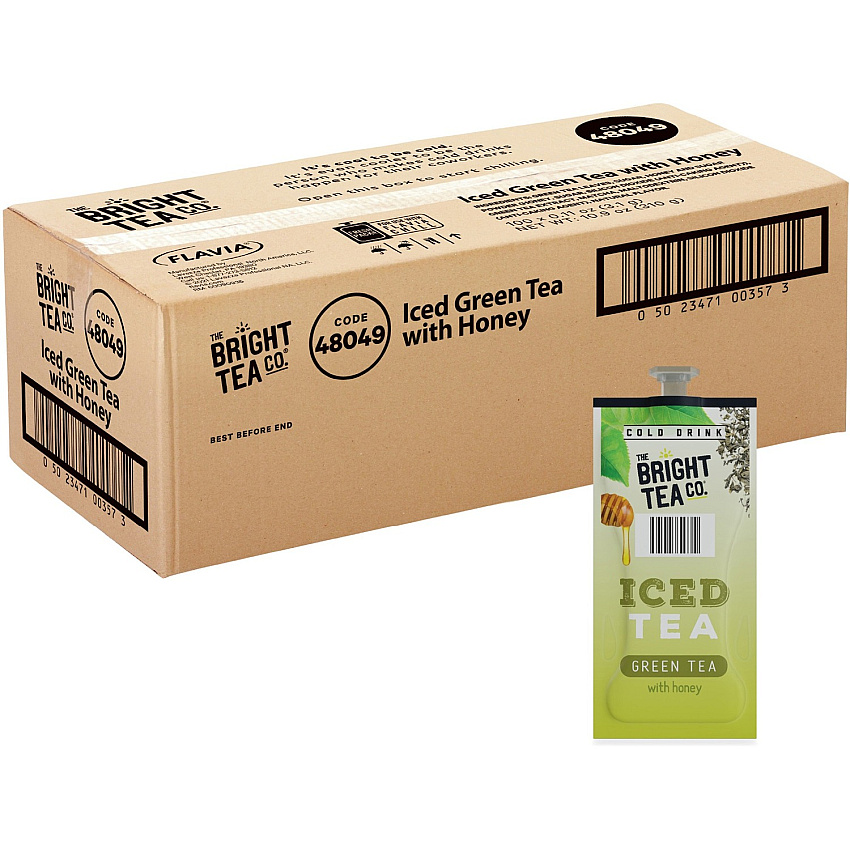 The Bright Tea Co. Iced with Honey Green Tea Freshpack Compatible with Flavia Creation 300 with Chill Refresh Module, Flavia Creation 600 with Chill Module - Green Tea - 100 / Carton (48049)