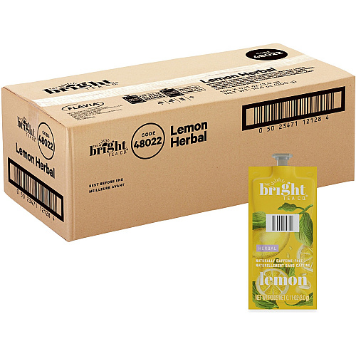 The Bright Tea Co. Lemon Herbal Tea Freshpack Compatible with Flavia Aroma, Flavia Creation 300, FLAVIA Creation 600 - Herbal Tea - 100 / Carton (48022)
