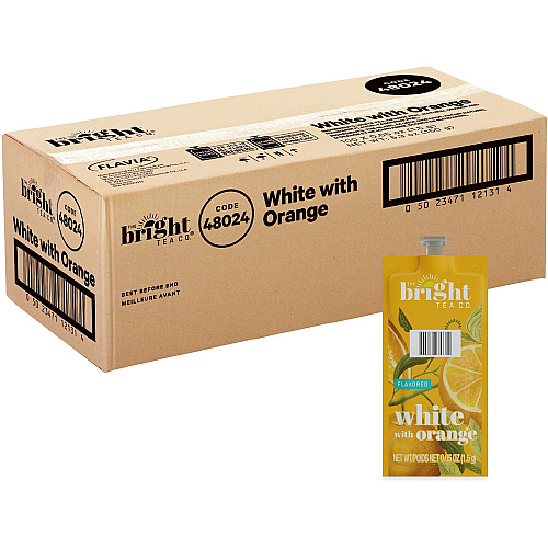 The Bright Tea Co. White with Orange White Tea Freshpack Compatible with Flavia Aroma, Flavia Creation 300, FLAVIA Creation 600 - White Tea - 100 / Carton (48024)