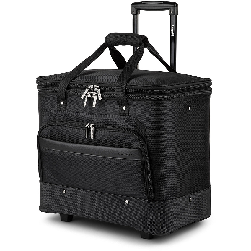 bugatti Travel/Luggage Case for 17.3" Notebook - Black Polyester Body - Telescoping Handle, Handle - 17.3" Height x 18.3" Width x 11" Depth - 1 Each (BZCW1645BK)