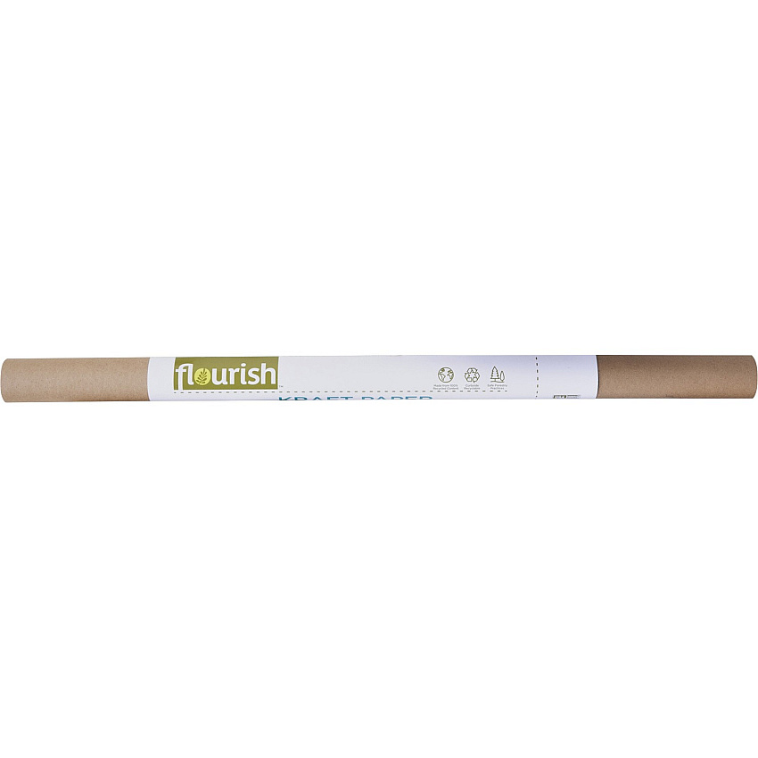 Duck Brand Flourish Recycled Kraft Paper 30" Width x 15.90 ft Length - Scratch Resistant, Durable, Lightweight, Easy to Use - Kraft Paper - Brown - 1 Each (287428)