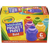 Crayola Washable Project Paint 6 Color(s) - Yellow, Green, Yellow Orange, Red Orange, Fuchsia, Blue, Violet, Teal - Washable - 6 / Pack (542403)