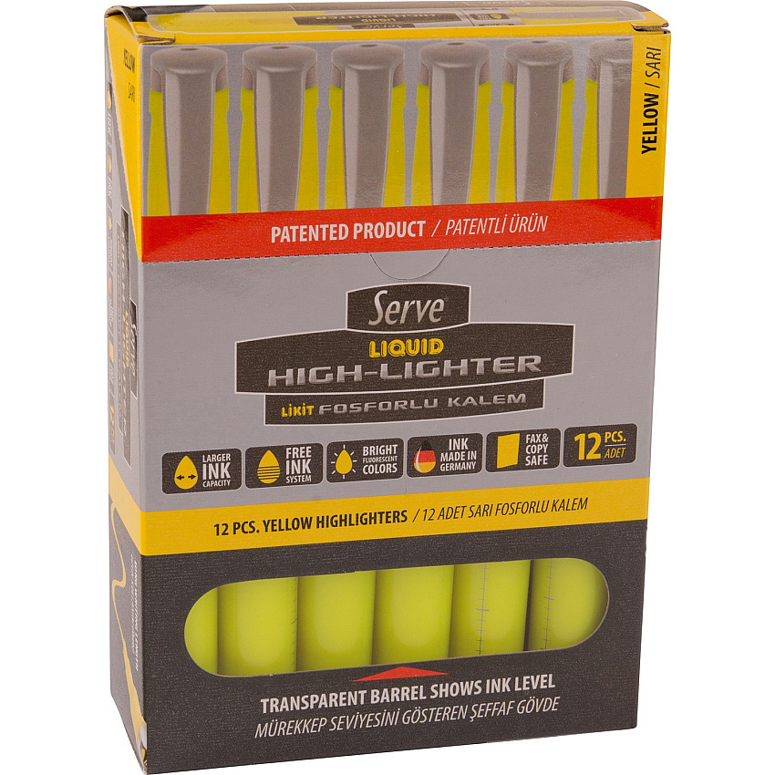 So-Mine Serve Jumbo Liquid Highlighter Chisel Marker Point - Fluorescent Yellow Ink - Pigment-based, Liquid - 1 Each (LKTF12KTS)